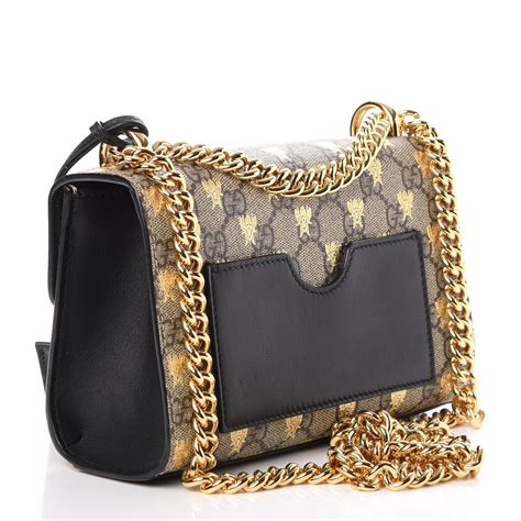 gucci black and white bee bag|Gucci padlock small shoulder bag.